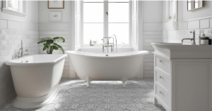 Read more about the article White Bathroom Floor Tiles Idea